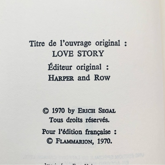 LOVE STORY Vintage 1970 Hardcover Book in French - Picture 3 of 5